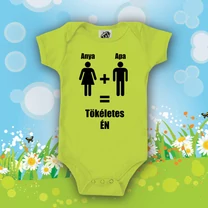 Kép 5/7 - Anya + Apa = Tökéletes Én - Babaruha (Fekete felirat)