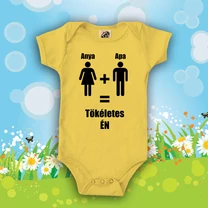 Kép 4/7 - Anya + Apa = Tökéletes Én - Babaruha (Fekete felirat)