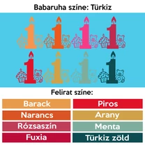 Kép 5/7 - Feliratok Türkiz babaruhán