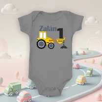 Kép 2/3 - Első szülinapos Markoló, munka közben (Egyedi felirattal) - Babaruha