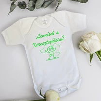 Kép 1/3 - Lennétek a keresztszüleim? - Babaruha (Zöld mintával)