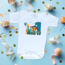 Kép 1/4 - Vonatozó kutyus első szülinap - Babaruha