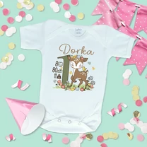 Kép 2/3 - Egy éves lettem Őzike (Egyedi felirat: fogak, hossz, súly) - Babaruha