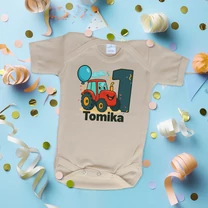 Kép 5/6 - Traktor szülinap (Egyedi felirattal) - Babaruha