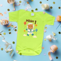 Kép 4/6 - Űrhajós maci szülinap (Egyedi felirattal) - Babaruha