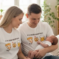 Kép 1/2 - A mi családi receptünk (Pizza, perec, sör) - Családi csomag (egyedi névvel)