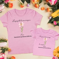 Kép 3/4 - Legszebb kisvirágom (Egyedi névvel - évszámmal) - Gyerek családi csomag