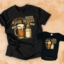 Kép 3/6 - Első közös Apák napja, RETRO design (2025, Baba nevével) - Családi csomag