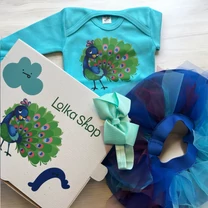 Kép 6/10 - Páva - Tütü szett (Menta hajpánt és ajándékdoboz)