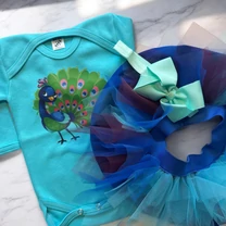 Kép 5/10 - Páva - Tütü szett (Menta hajpánt és ajándékdoboz)