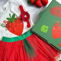 Kép 5/6 - Mosolygós Eperke - Tütü szett (Ajándék hajpánt és Ajándékdoboz)