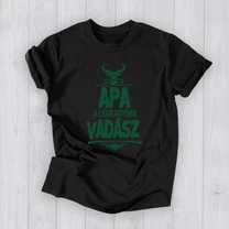 Kép 2/4 - Apa a legnagyobb vadász (Sötétzöld felirat) - Férfi póló
