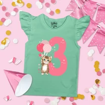 Kép 3/3 - Kishercegnő Dínó - Szülinapos Fodros Felső (3, 4, 5 szülinapi szám)