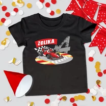 Kép 2/2 - Versenyautós Szülinapi - Gyerek póló, egyedi névvel (3 4. 5.szülinap)