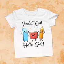 Kép 2/2 - Viszlát ovi! Hello suli! (iskolaszerek) - Gyerek póló