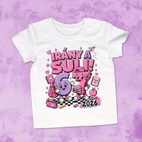 Kép 1/6 - Irány a suli! (six-seven mém, pink) - Gyerek póló