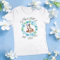 Kép 1/2 - Első Anyák Napja, Őzikék (Egyedi névvel, Kék) - Női póló
