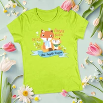 Kép 3/4 - Első Anyák Napja, Rókuci (Egyedi névvel, Kék) - Női póló