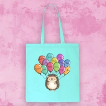 Kép 2/3 - Süni lufikkal - Búcsú Vászontáska Óvónéniknek (Ovisok nevével, egyedi)