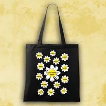 Kép 2/4 - Virágok (Fehér szirom) - Búcsú Vászontáska Óvónéniknek (Ovisok nevével, egyedi)