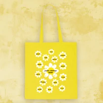 Kép 3/4 - Virágok (Fehér szirom) - Búcsú Vászontáska Óvónéniknek (Ovisok nevével, egyedi)