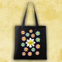 Kép 2/2 - Virágok (Színes szirom) - Búcsú Vászontáska Óvónéniknek (Ovisok nevével, egyedi)