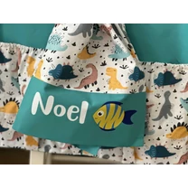 Kép 4/6 - Ovizsák szett - Dinók III. (Türkiz) - Egyedi felirattal is rendelhető