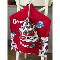 Kép 3/4 - Ovizsák szett - Tűzoltó autó (Piros) - Egyedi felirattal is rendelhető