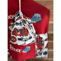 Kép 2/4 - Ovizsák szett - Tűzoltó autó (Piros) - Egyedi felirattal is rendelhető