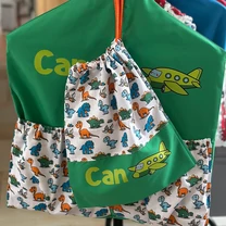 Kép 2/4 - Ovizsák szett - Dinók IV. (Zöld) - Egyedi felirattal is rendelhető