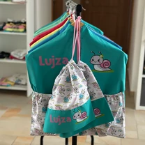 Kép 3/7 - Ovizsák szett - Csigabiga (Türkiz) - Egyedi felirattal is rendelhető