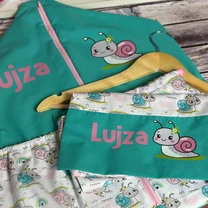 Kép 1/7 - Ovizsák szett - Csigabiga (Türkiz) - Egyedi felirattal is rendelhető