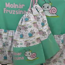 Kép 4/5 - Ovizsák szett - Csigabiga (Menta) - Egyedi felirattal is rendelhető