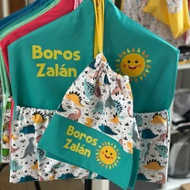 Kép 5/6 - Ovizsák szett - Dinók III. (Türkiz) - Egyedi felirattal is rendelhető