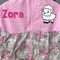 Kép 3/3 - Ovizsák szett - Flamingó (Rózsaszín, csillagos) - Egyedi felirattal is rendelhető