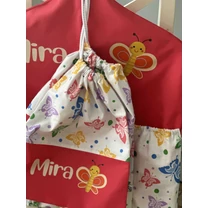 Kép 2/7 - Ovizsák szett - Pillangó (Rózsaszín) - Egyedi felirattal is rendelhető