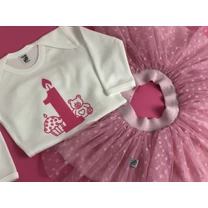 Kép 3/8 - Szülinapos Pink Baby TÜTÜ szett