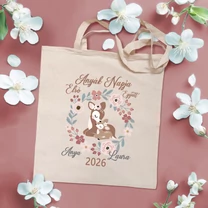 Kép 1/2 - Első Anyák Napja, Őzikék (Egyedi névvel, Rózsaszín) - Vászontáska