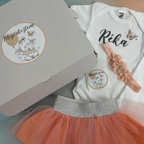 Kép 7/8 - Elefáni Megérkeztem - Babadoboz (Egyedi név + Hajpánt)