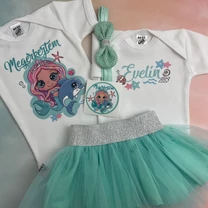 Kép 6/6 - Bébi Sellő Megérkeztem - Babadoboz  (Egyedi név + Hajpánt)