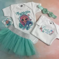 Kép 1/6 - Bébi Sellő Megérkeztem - Babadoboz  (Egyedi név + Hajpánt)