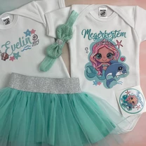 Kép 4/6 - Bébi Sellő Megérkeztem - Babadoboz  (Egyedi név + Hajpánt)