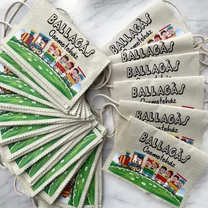 Kép 7/8 - Ballagási tarisznya "Gyerekek a vonaton" mintával (03A típus, egységes)