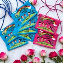 Kép 5/16 - Ballagási tarisznya "Szivárvány" mintával, egyedi névvel, jellel (04B típus, egyedi)