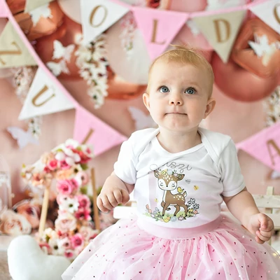 Őzike - Szivecskés szülinapi Tütü szett, hajpánt nélkül (Egyedi névvel)