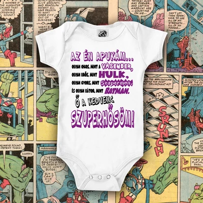 Az én apukám a kedvenc szuperhősöm - Babaruha