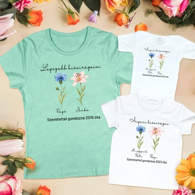Legszebb kisvirágaim (Egyedi névvel - évszámmal) - 3-as családi csomag
