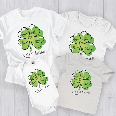 Szerencsés család két gyermek( Egyedi névvel is)- Családi csomag