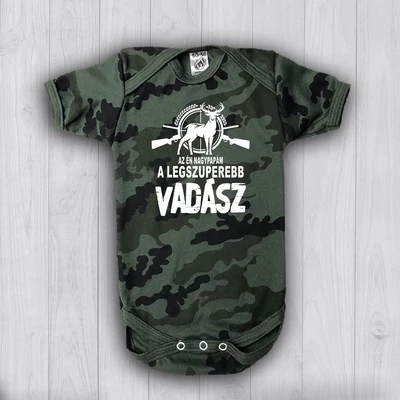 Az én nagypapám a legszuperebb vadász (Fehér felirat) - Babaruha
