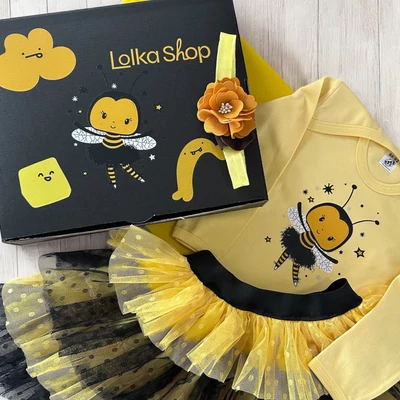 Méhecske - Tütü szett (Sárga hajpánt és ajádékdoboz)